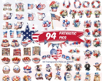 4th of July PNG Bundle, July 4th Clipart Fourth of July png, Independence Day png Patriotic png Printable Download for Free Commercial Use