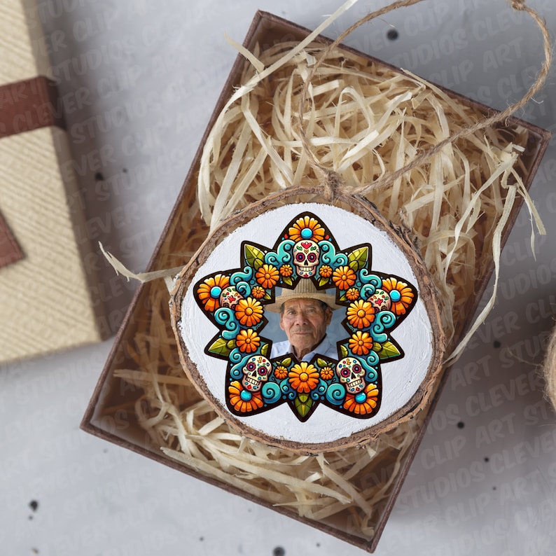 Cute Day Of The Dead Floral Frame Clipart Bundle Dia De Los Muertos Flower Frame PNG Traditional Mexican Halloween Frame Flower Border Frame image 5