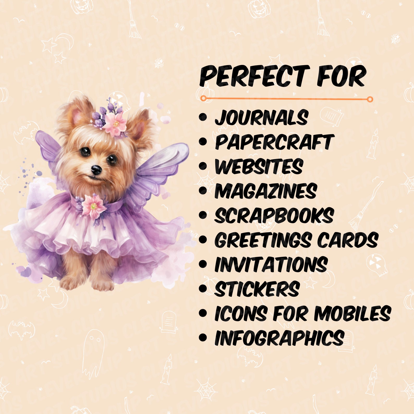 Halloween Dogs Watercolor Clipart Halloween PNG Dog Bundle Cute Dogs ...