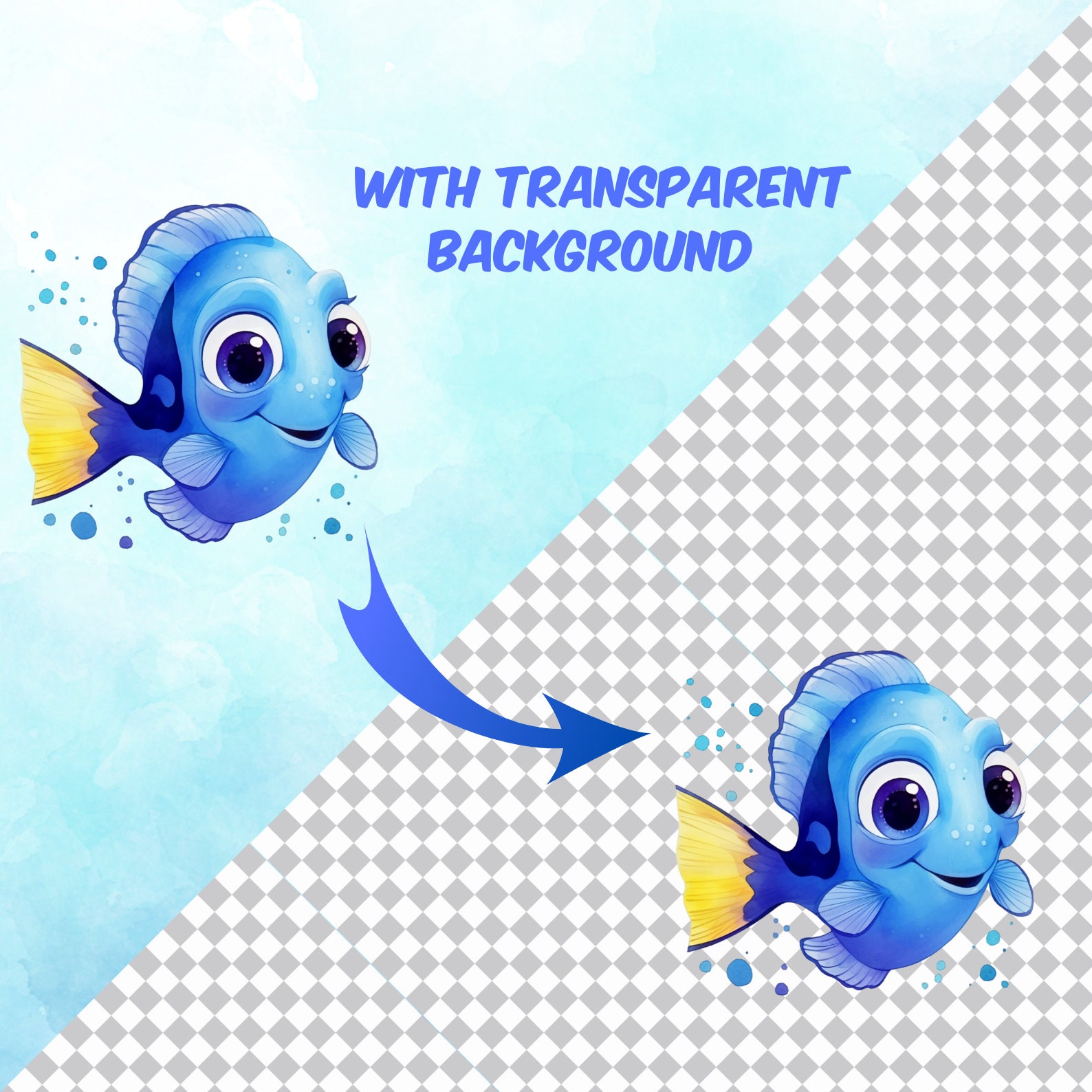 Sealife Animals Watercolor Undersea Clipart Printable Cute Ocean Creatures Baby Sea Turtle ...