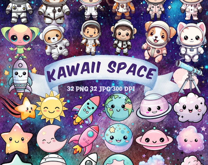 Kawaii de espacio exterior espacio kawaii 17006 - Etsy México