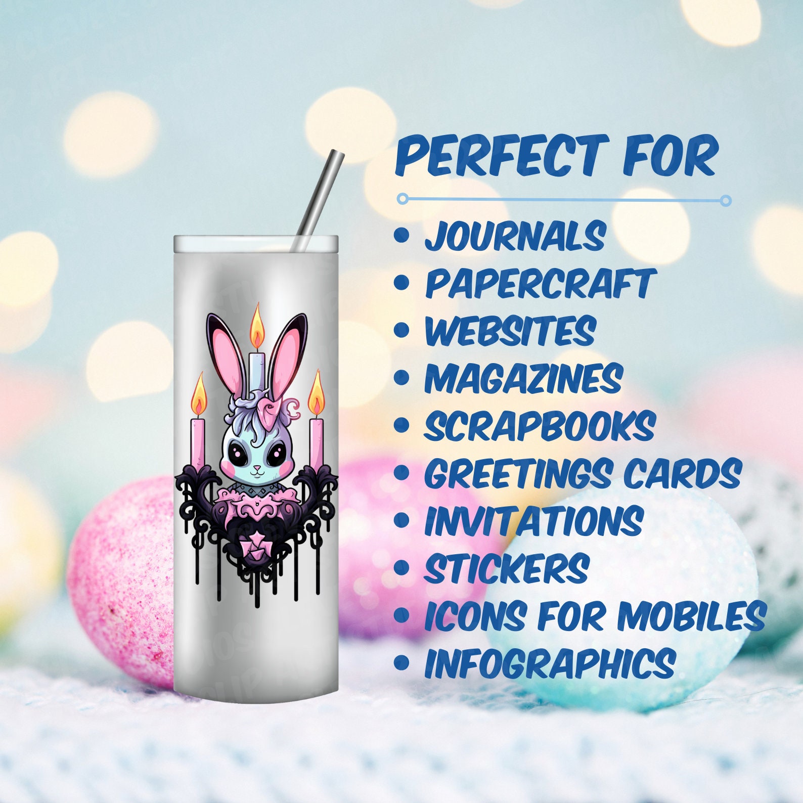 Pastel Goth Easter Clipart Creepy Cute Kawaii Easter Goth Clipart