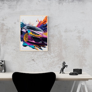 Digital Art Cars, Abstract Art, Printable Design, Car Wall Decoration, Instant Download, digital clipart, Pack 5 jpg