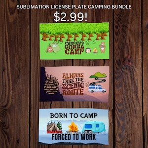 Camping Bundle for Sublimation License Plate