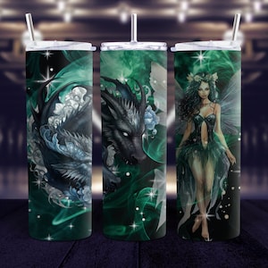 Dragon Green Fairy Fantasy Tumbler Wrap
