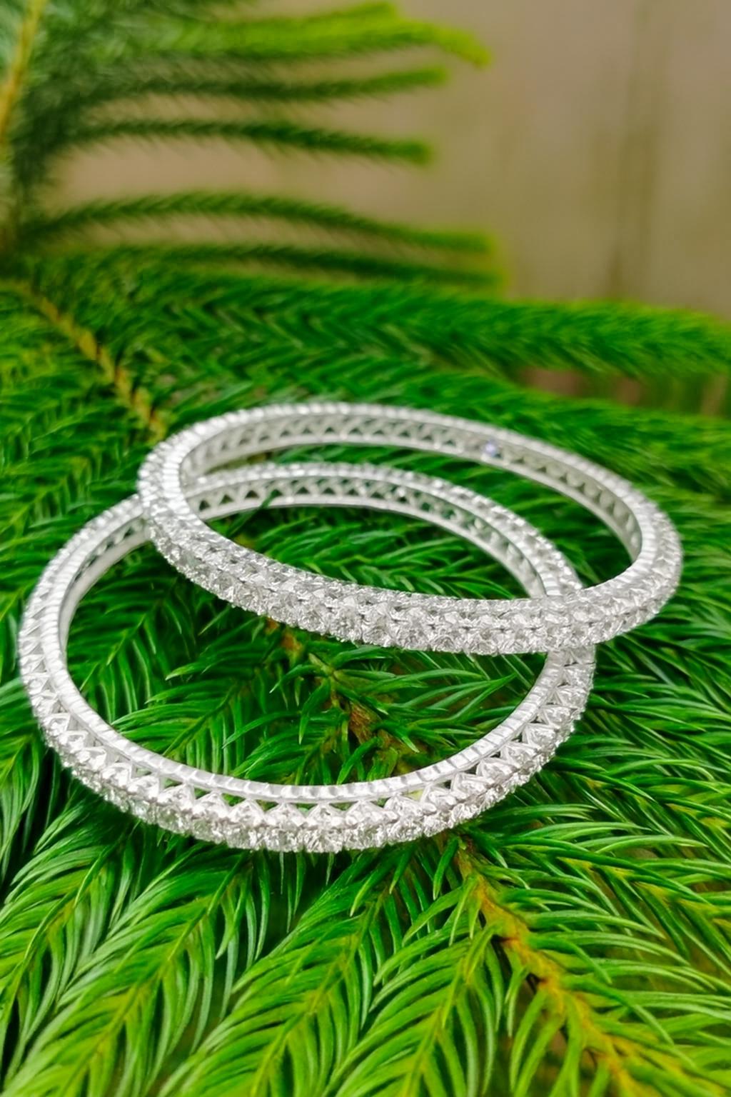 キュービックジルコニアスターリングシルバーバングル、スタッキング