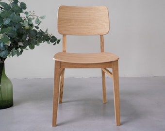 Solid Oak Dining Chairs: Scandinavian Design, Set of 2 or 4