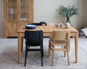 Kodama Extendable Solid Oak Dining Table: Scandinavian Honey Oak