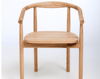 Solid Oak Dining Chairs: Scandinavian Style, Honey Oak Finish