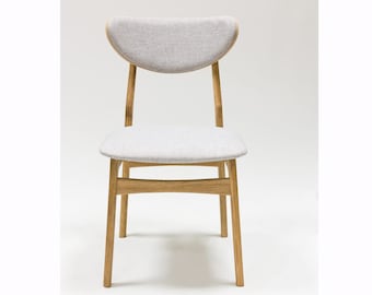 Solid Oak Dining Chairs: Maxwell Upholstered Scandinavian Design (Set of 2 or 4)