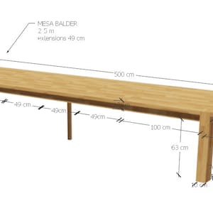 Table à manger extra large 4 ou 5 mètres, table à rallonges en chêne massif, table à manger en chêne, table à rallonge en Chêne Massif, ausziehbarer Tisch image 10