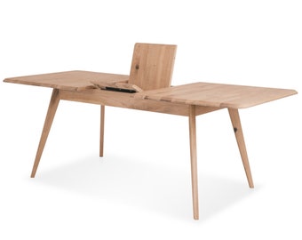 Tavolo da pranzo allungabile in rovere massello: tavolo in legno in stile scandinavo
