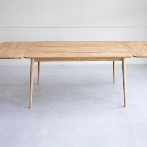 Scandinavian Dining Table, Solid Oak Extendable Table