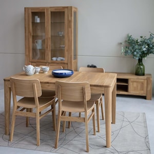 Scandinavian Large Dining Table, Solid Oak Extendable Table Table Extensible en Chêne Massif, ausziehbarer Tisch Table de cuisine extensible