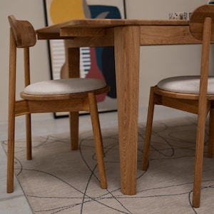 Scandinavian Large Dining Table, Solid Oak Extendable Table Table Extensible en Chêne Massif, ausziehbarer Tisch Table de cuisine extensible