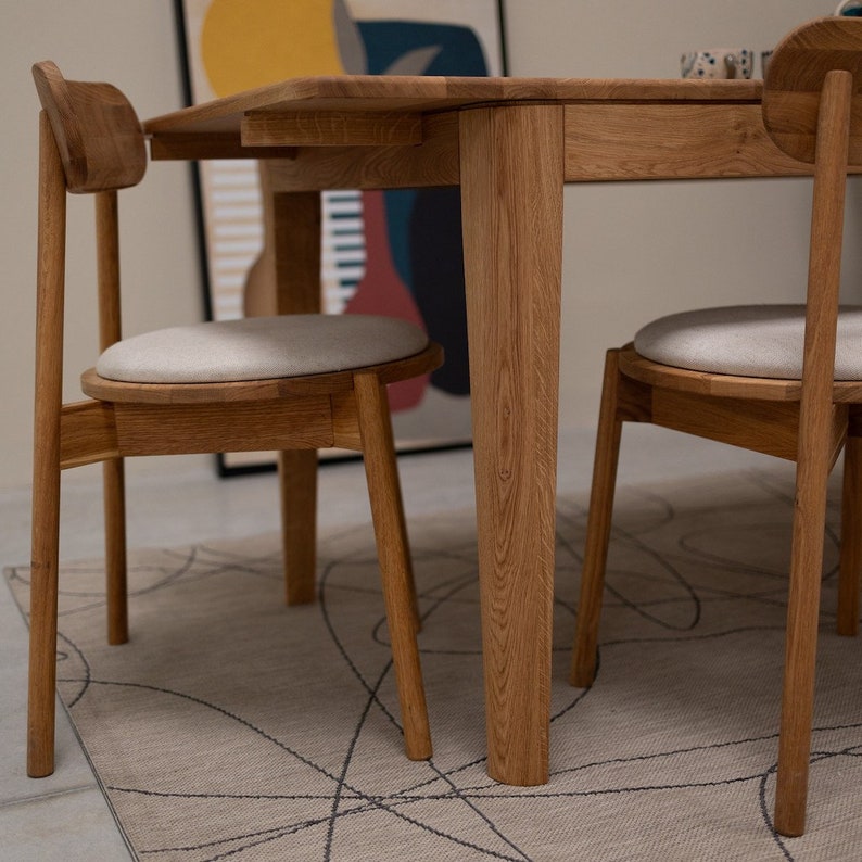 Scandinavian Large Dining Table, Solid Oak Extendable Table Table Extensible en Chêne Massif, ausziehbarer Tisch Table de cuisine extensible