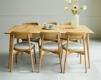 Skandinavischer Großer Esstisch, Massiver Eiche Ausziehbarer Tisch, Holztisch, Table Extensible en Chêne Massiv, ausziehbarer Tisch