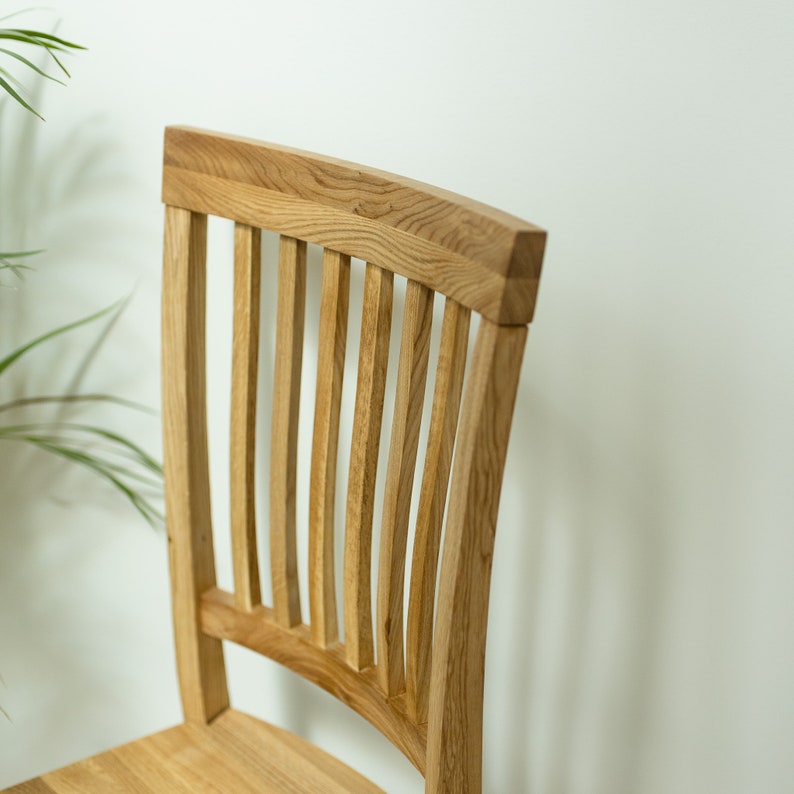 Set of 2 Modern Wood Chair, Solid Oak Dining Chairs, Chaises de salle à manger en chêne massif, Esszimmerstühle aus massiver Eiche, Sillas 画像 9