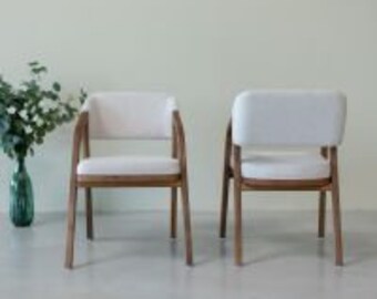 VESKOR, lot de 2 chaises en bois massif, chaise en bois de noyer, lot de 2 Massivholzstühlen, ensemble de 2 chaises en bois, chaise en bois de noyer.