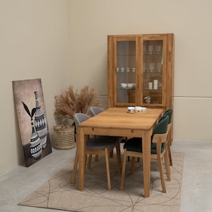 Scandinavian Large Dining Table, Solid Oak Extendable Table Table Extensible en Chêne Massif, ausziehbarer Tisch Table de cuisine extensible