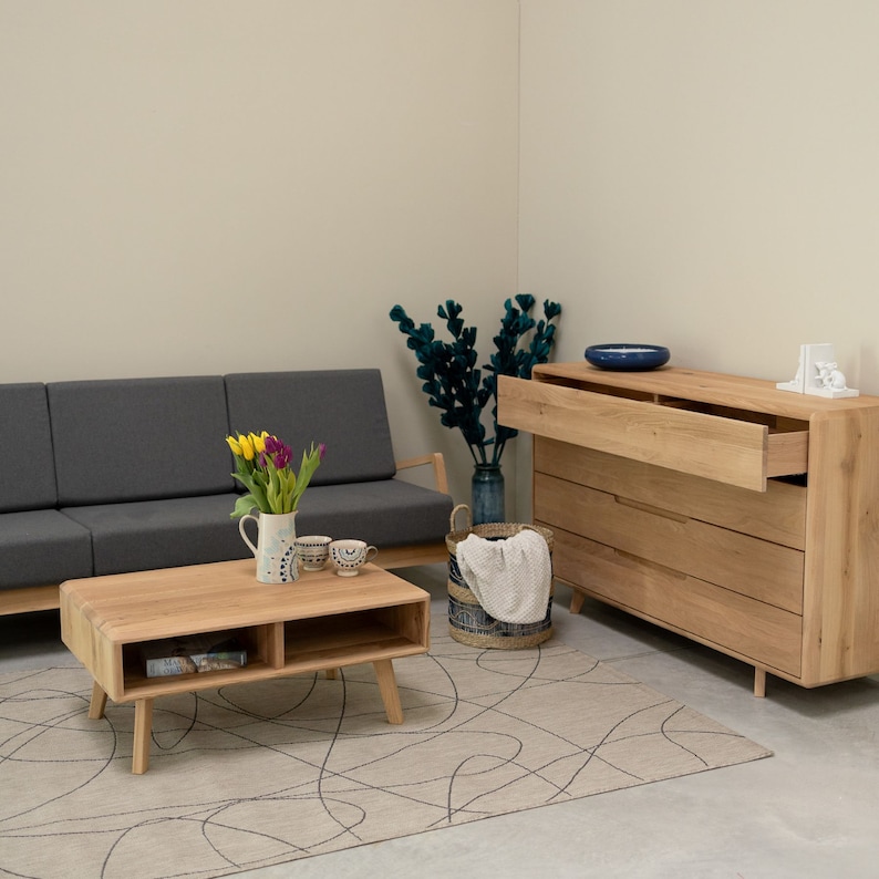 VESKOR Solid wood dresser, oak storage, wood dresser, nordic style, massivholz-Kommode, Eiche Kommode, commode en bois, commode en chêne.