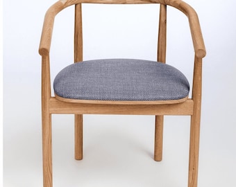 Solid Oak Dining Chairs - Ergonomic Upholstered Seat - Set of 2 or 4