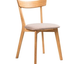 Ensemble de 2 chaises modernes en bois, chaises de salle à manger en chêne massif, Chaises de salle à manger en chêne massif, Esszimmerstühle aus massifr Eiche, Sillas