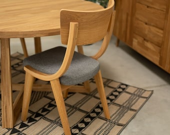 Solid Oak Dining Chairs: Upholstered Lucas Set of 2 or 4