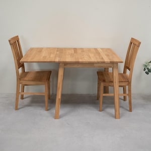 Massief eiken uitschuifbare tafel Tomas, houten tafel Scandinavische stijl, tafel uitschuifbaar en Chêne Massif, Mesa de comedor uitschuifbare tafel