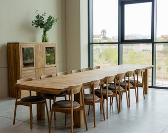 Extra Large Dining Table 4 o 5 meters, Solid Oak Extendable Table, Dinning  Oak Table, Table Extensible en Chêne Massif, ausziehbarer Tisch