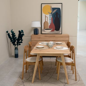 VESKOR Solid wood extendable dining table,oak table, Massiver ausziehbarer Esstisch aus Holz, table à manger extensible en bois massif