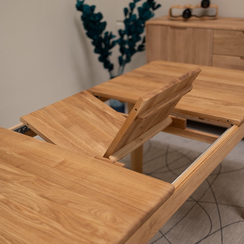 Scandinavian Large Dining Table, Solid Oak Extendable Table Table Extensible en Chêne Massif, ausziehbarer Tisch Table de cuisine extensible