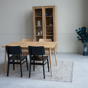 Scandinavian Dining Table, Solid Oak Extendable Table, Wooden Table, Table Extensible en Chêne Massif, ausziehbarer Tisch