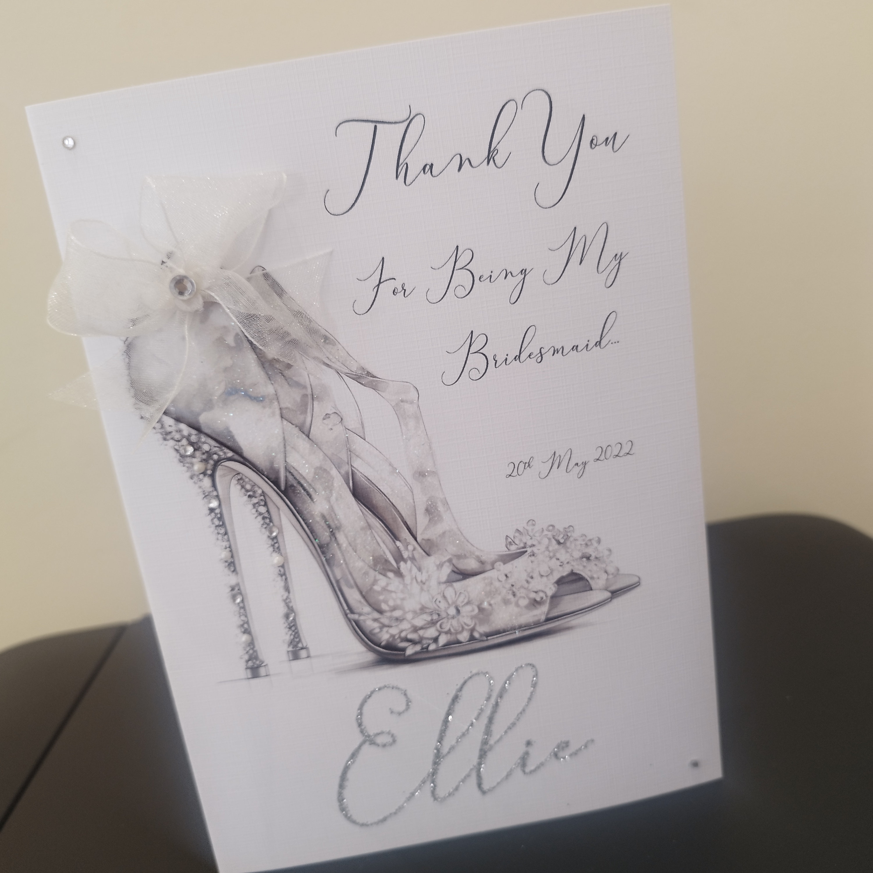 Personalised Thank You Card, Daughter, Bridesmaid, Friend, Luxury ...