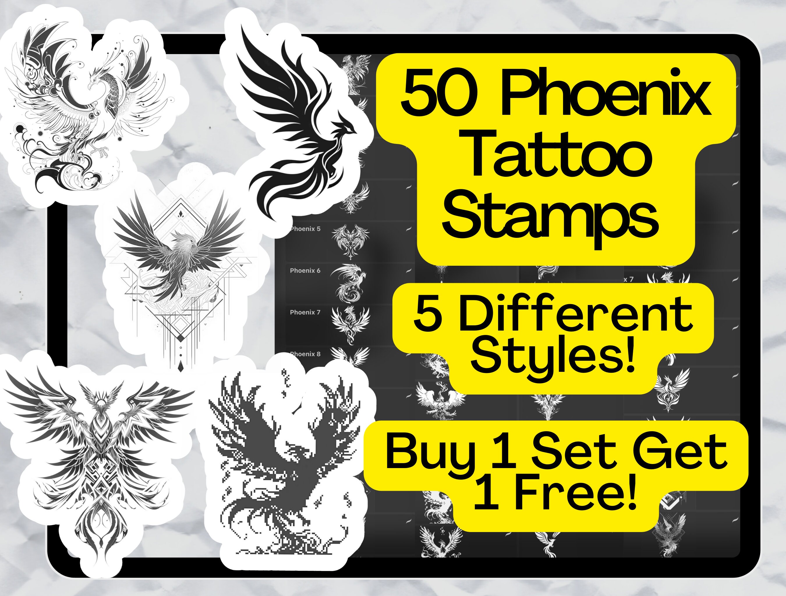 50 Procreate Phoenix Stamps Procreate Brush Procreate Brushes Procreate