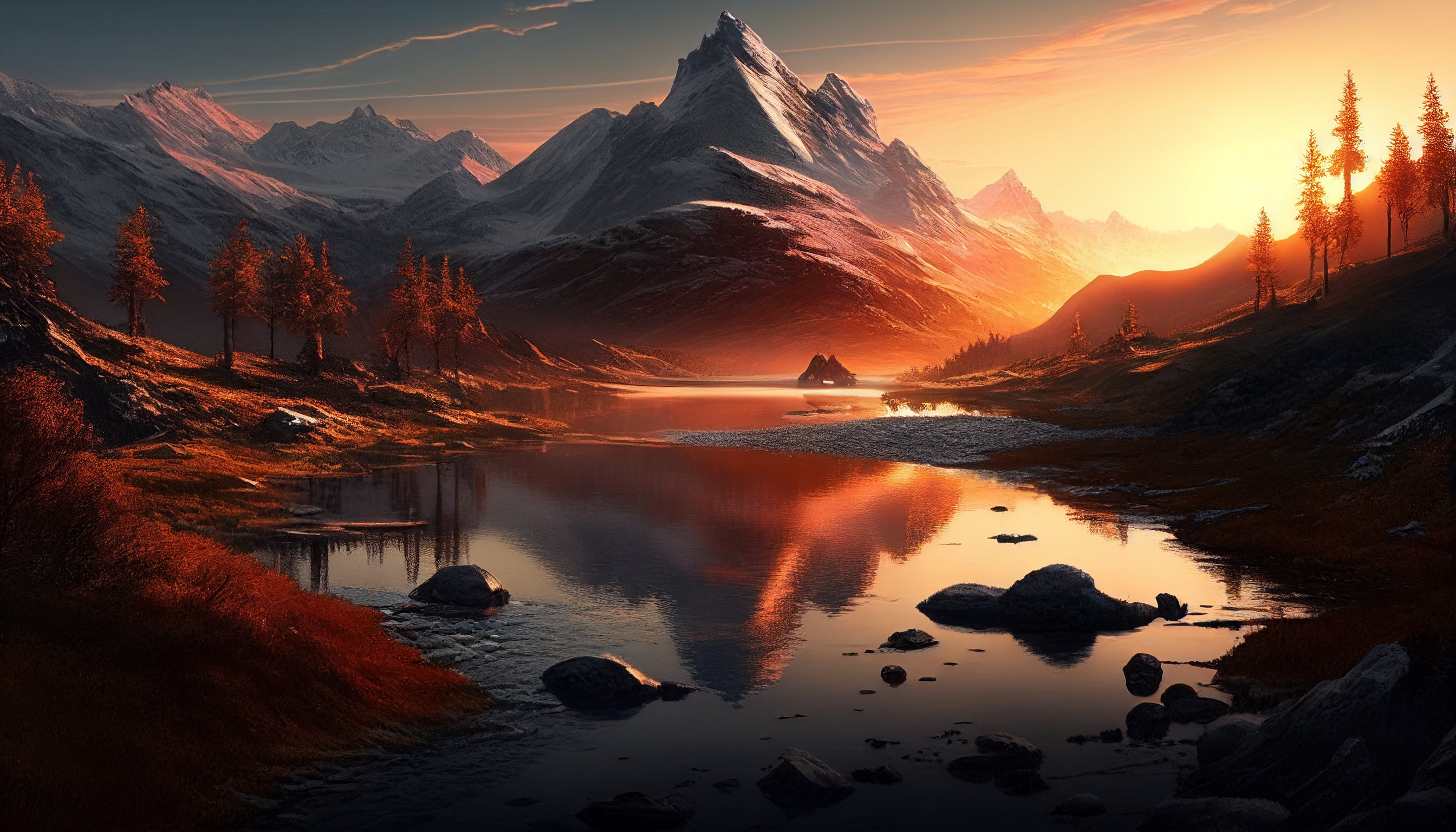 Custom Landscape Digital Art. Beautiful Nature. Desktop Background ...