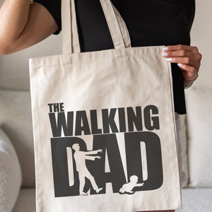 Le papa qui marche / tote bag papa / idée cadeau / fête des pères / sac shopping