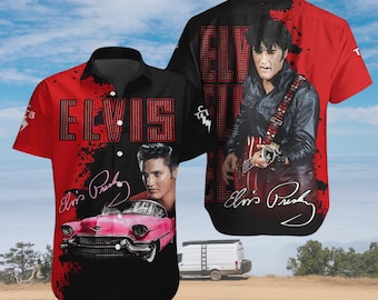 Elvis Presley Button Shirt, König von Rock'n'Roll Hawaii Shirt, Elvis The King Man Shirt, Elvis Presley Liebhaber Geschenk