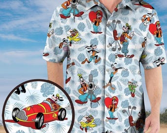 Disney Goofy Hawaiian Shirt, Disney Dogs Hawaiian Shirt, Goofy Golf and Surf Shirt for Men, Summer Beach Trip Shirt, Tropical Aloha Shirt