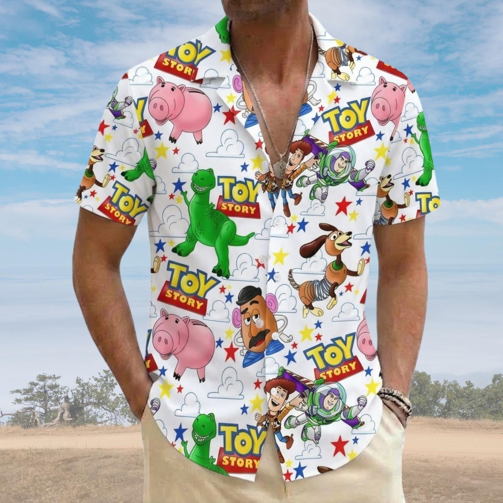 Discover Disneyland Pixar Toy Story All Characters Checkered Hawaiian Shirt, Woody Buzz Jessie Bo Peep Summer Button Shirt, Pixar Summer Shirt