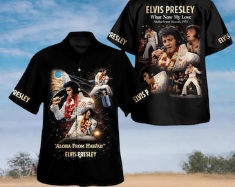 Hawajska koszula Elvisa Presleya, koszula z guzikami z koncertu Elvisa Epic Concert 2026, koszula Elvis Aloha From Hawaii, koszula Króla Rocka, prezent dla niego