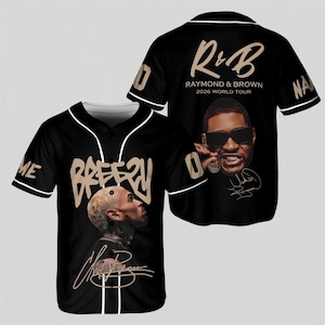 Custom Chris Brown 2026 Baseball Jersey, Concert Tour Jersey Shirt, Hip Hop Concert Shirt, Gift For Fan