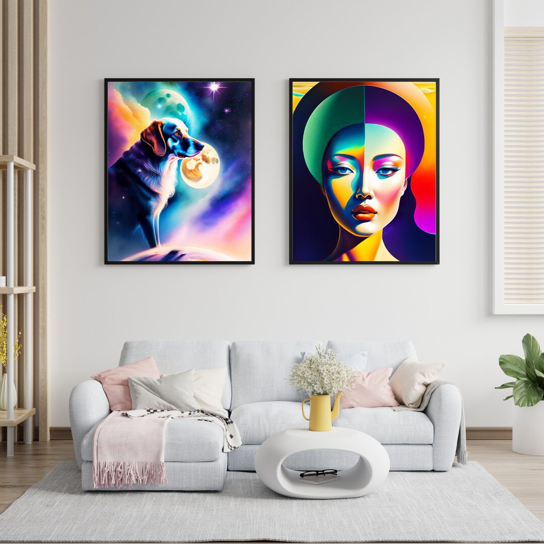 Starry Night Dog Galaxy Print A Unique Addition to Your Home Etsy