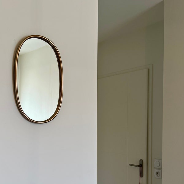 Miroir Oval Doré Rétro