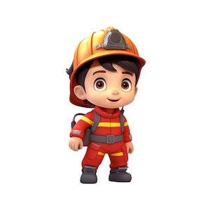 Clipart brandweerman, schattige kleine brandweerman png, jongens clipart afdrukbare, clipart voor jongens, brandweerman jongen direct downloaden