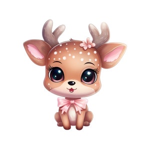 Renna di Natale, Clipart di renne di Natale carine per bambini PNG, Download immediato Trasparenza, Clipart di Natale carine per bambini, Cartone animato di Natale