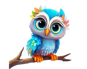 Búho, Imágenes Prediseñadas de búho lindo, Descarga digital de búho transparente, Búho lindo PNG JPEG, Búho para niñas imprimible, Animal lindo del bosque