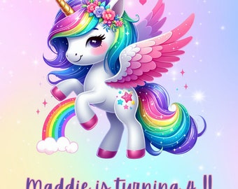 Unicorn, Cute Rainbow Unicorn Clipart, Pegasus Unicorn PNG Instant