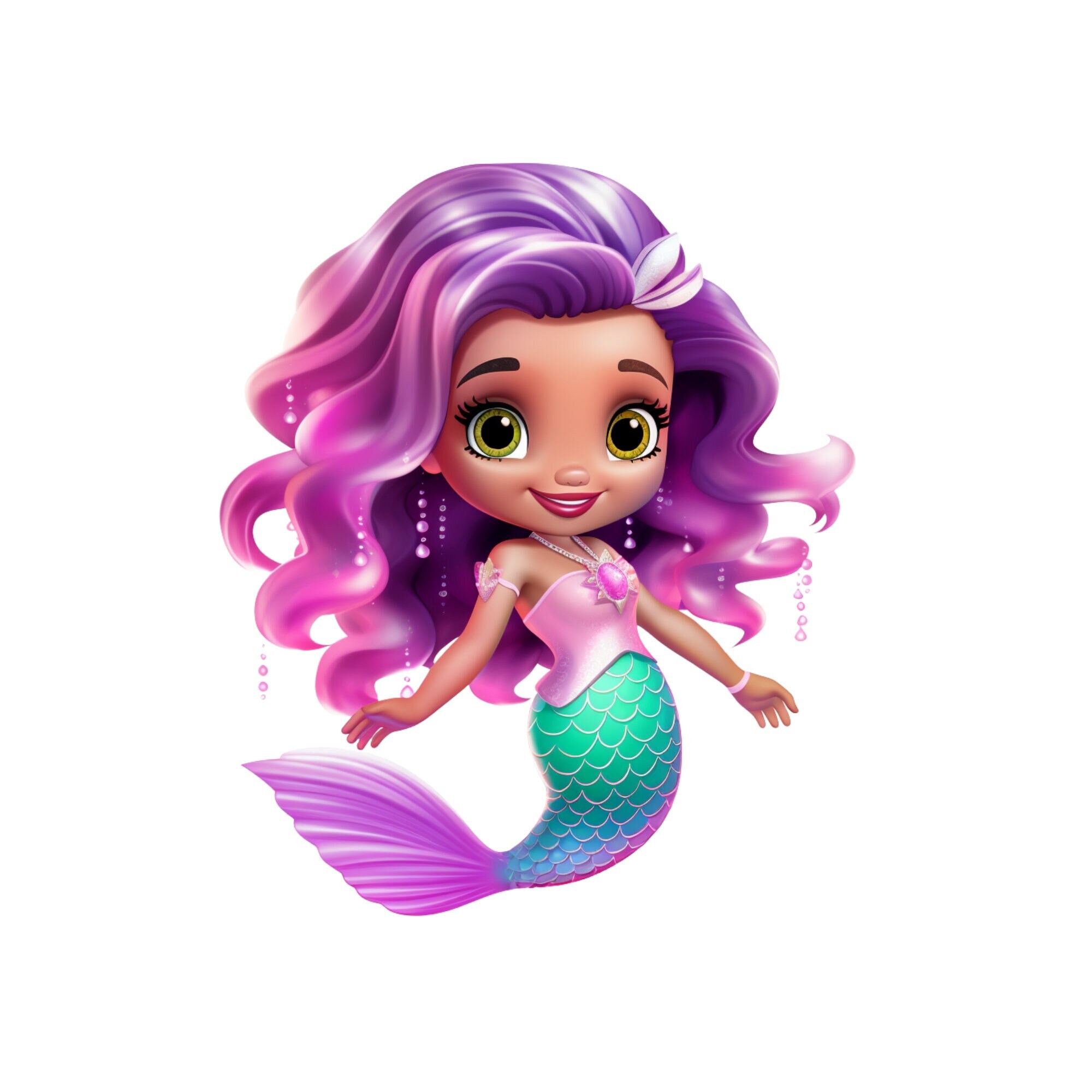 Mermaid Cute Mermaid Clipart PNG Under the Sea Instant - Etsy