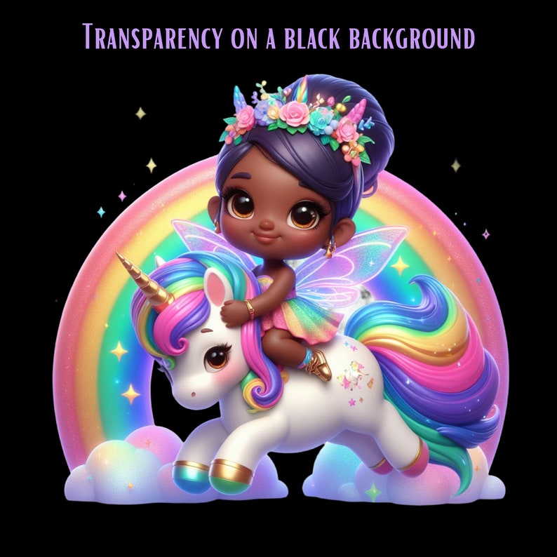 Magical Unicorn, Cute Fairy Clipart, Rainbow Unicorn PNG Instant ...